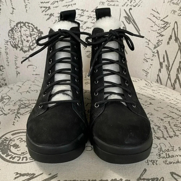 NEW, Eileen Fisher, Calm, Suede Shearling Booties - Picture 6 of 13